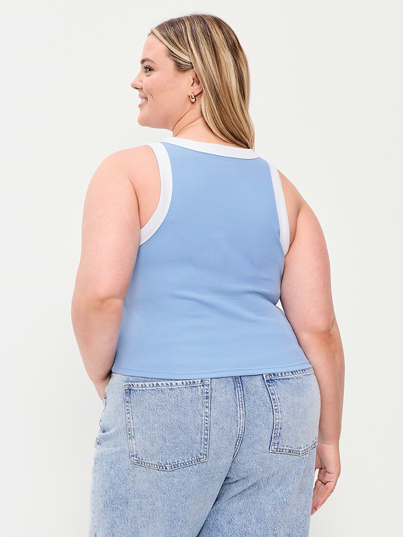 Camisole ajustée courte côtelée