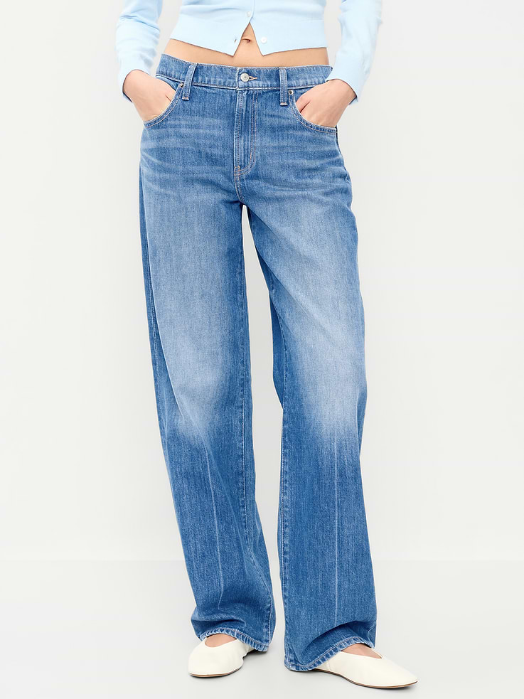 Image number 2 showing, Low-Rise Loose Jeans