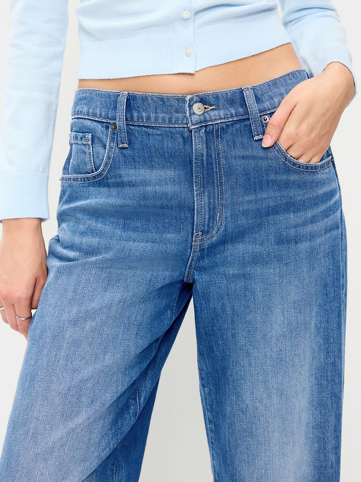 Image number 5 showing, Low-Rise Loose Jeans