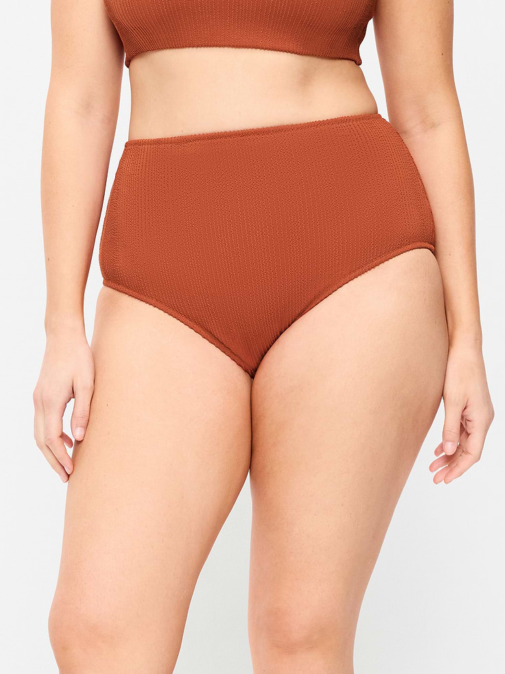 L'image numéro 5 présente Culotte de bikini côtelée à taille haute
