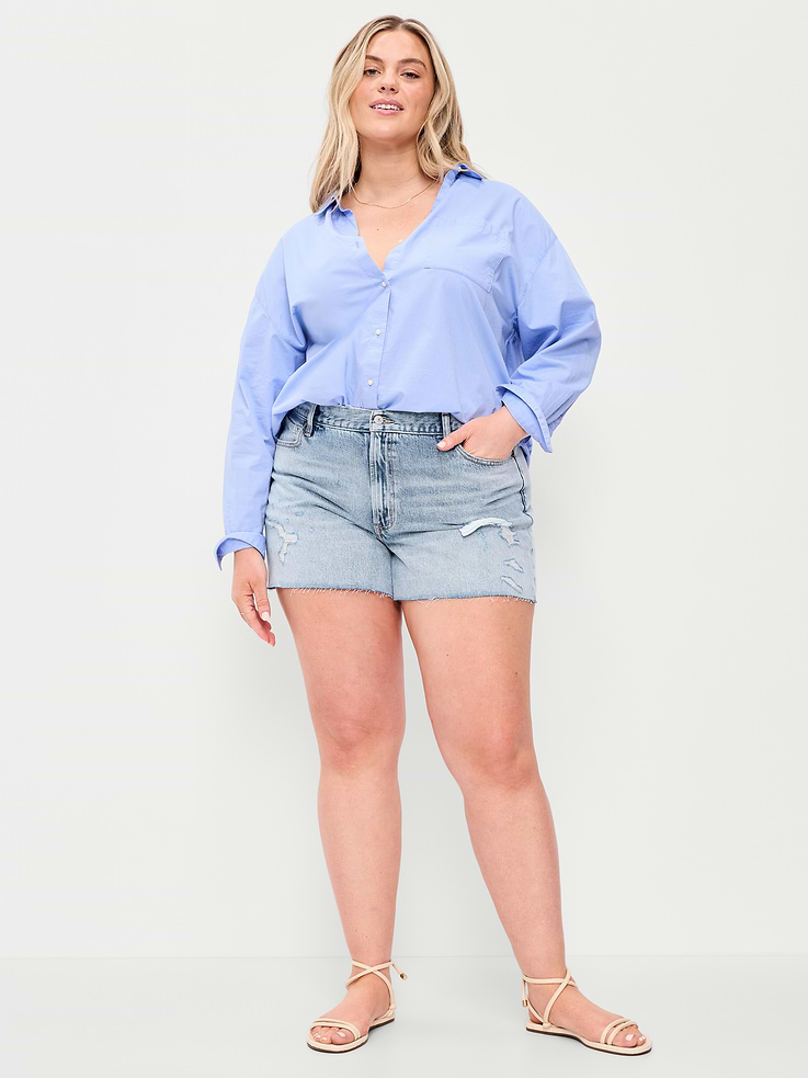 Image number 7 showing, High-Waisted OG Cut-Off Jean Shorts -- 4-inch inseam