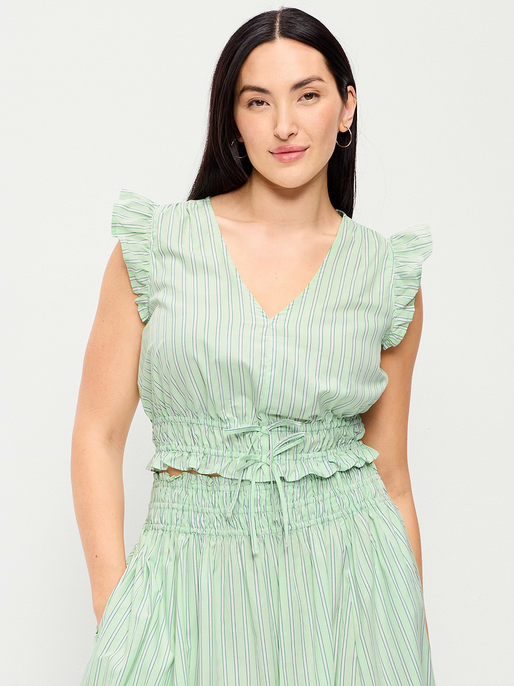 Image number 5 showing, Flutter-Sleeve Poplin Top