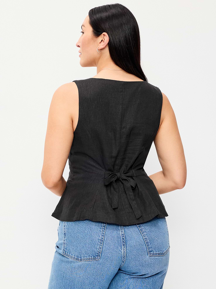 Image number 6 showing, Button-Down Linen Blend Top