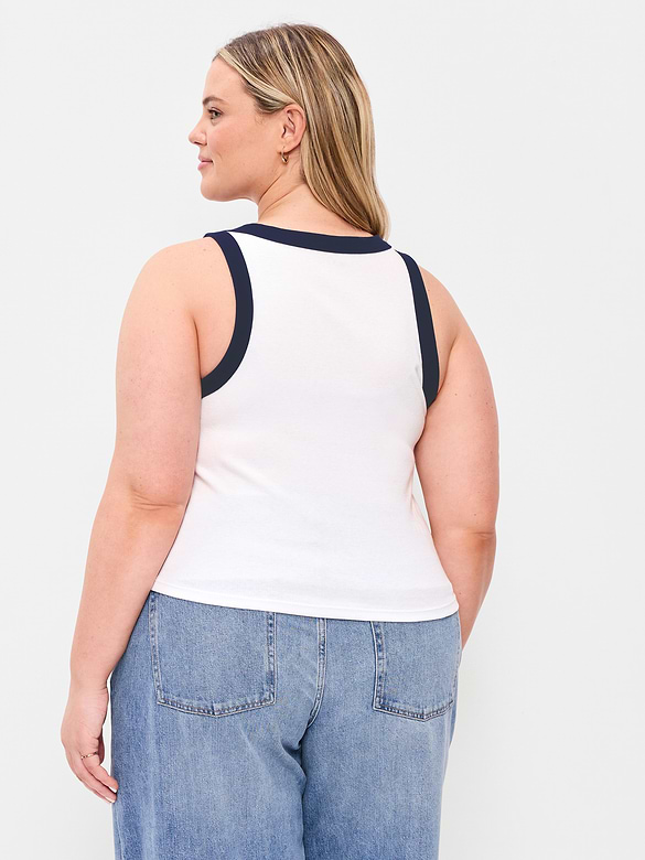 Camisole ajustée courte côtelée