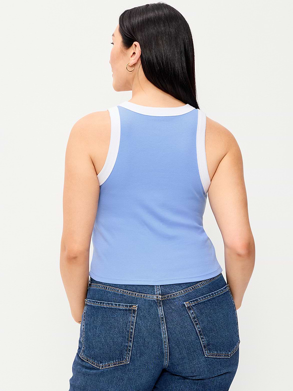 Camisole ajustée courte côtelée