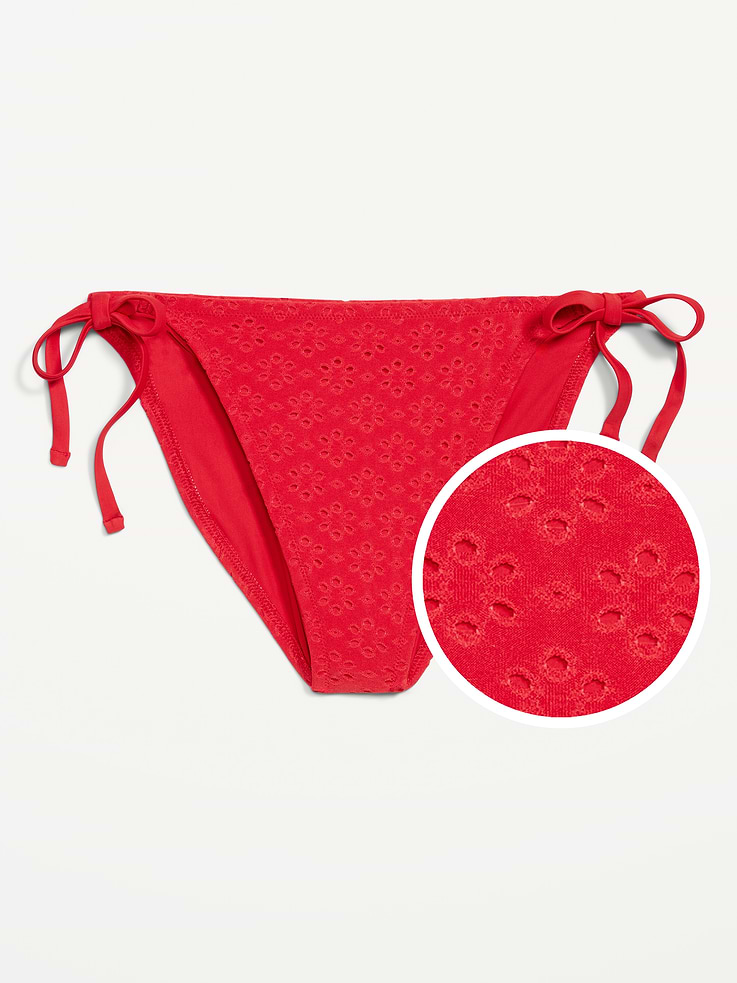 Image number 4 showing, Eyelet String Bikini Swim Bottoms