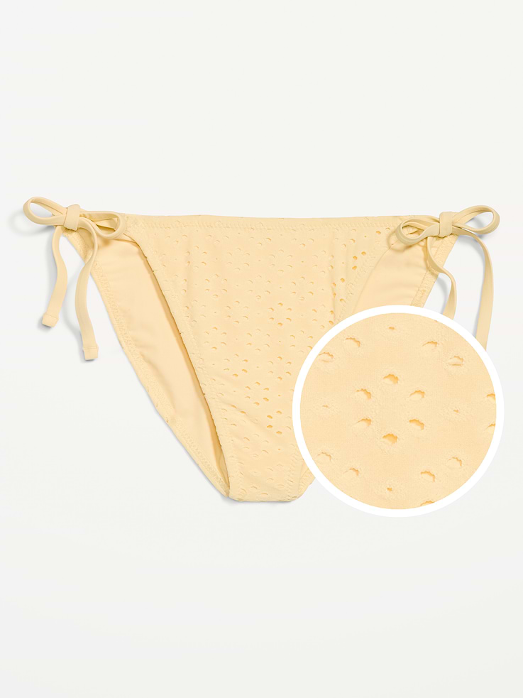 Image number 4 showing, Eyelet String Bikini Swim Bottoms
