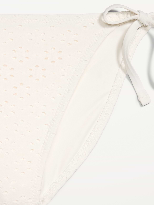 Eyelet String Bikini Swim Bottoms