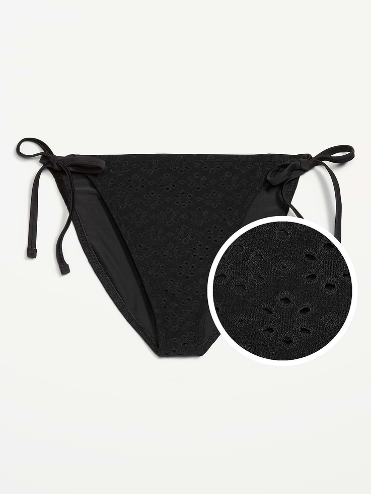 Image number 4 showing, Eyelet String Bikini Swim Bottoms