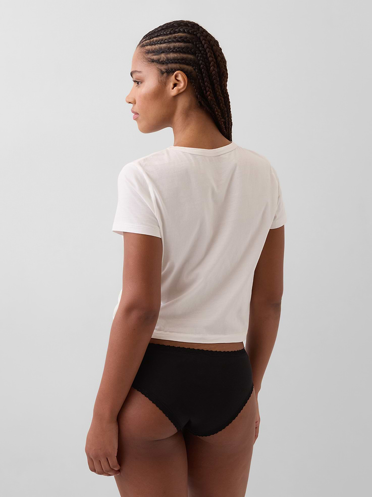 Image number 2 showing, Organic Stretch Cotton Lace-Trim Hipster