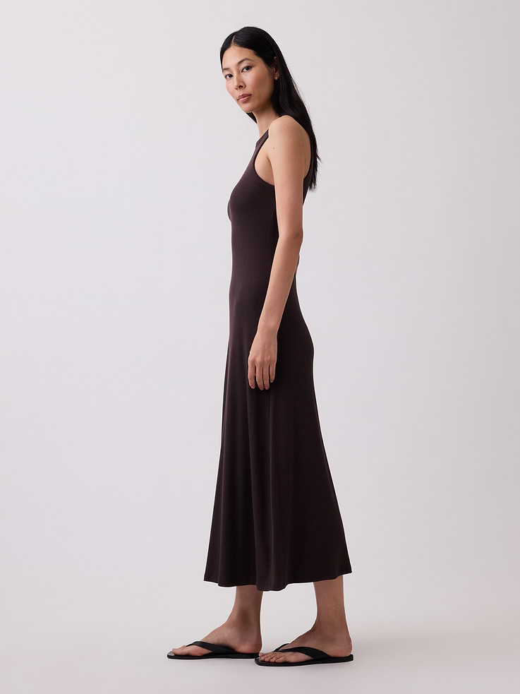 Image 3 of 5, Modern Rib Shelf-Bra Maxi Dress