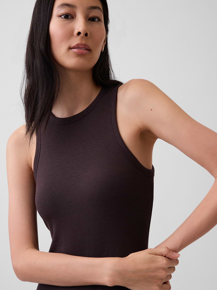 Image 4 of 5, Modern Rib Shelf-Bra Maxi Dress