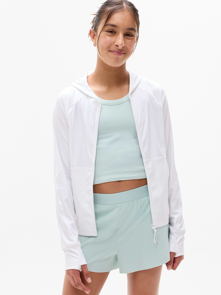 Image number 1 showing, Athleta Girl Long Serve Textured UPF Jacket