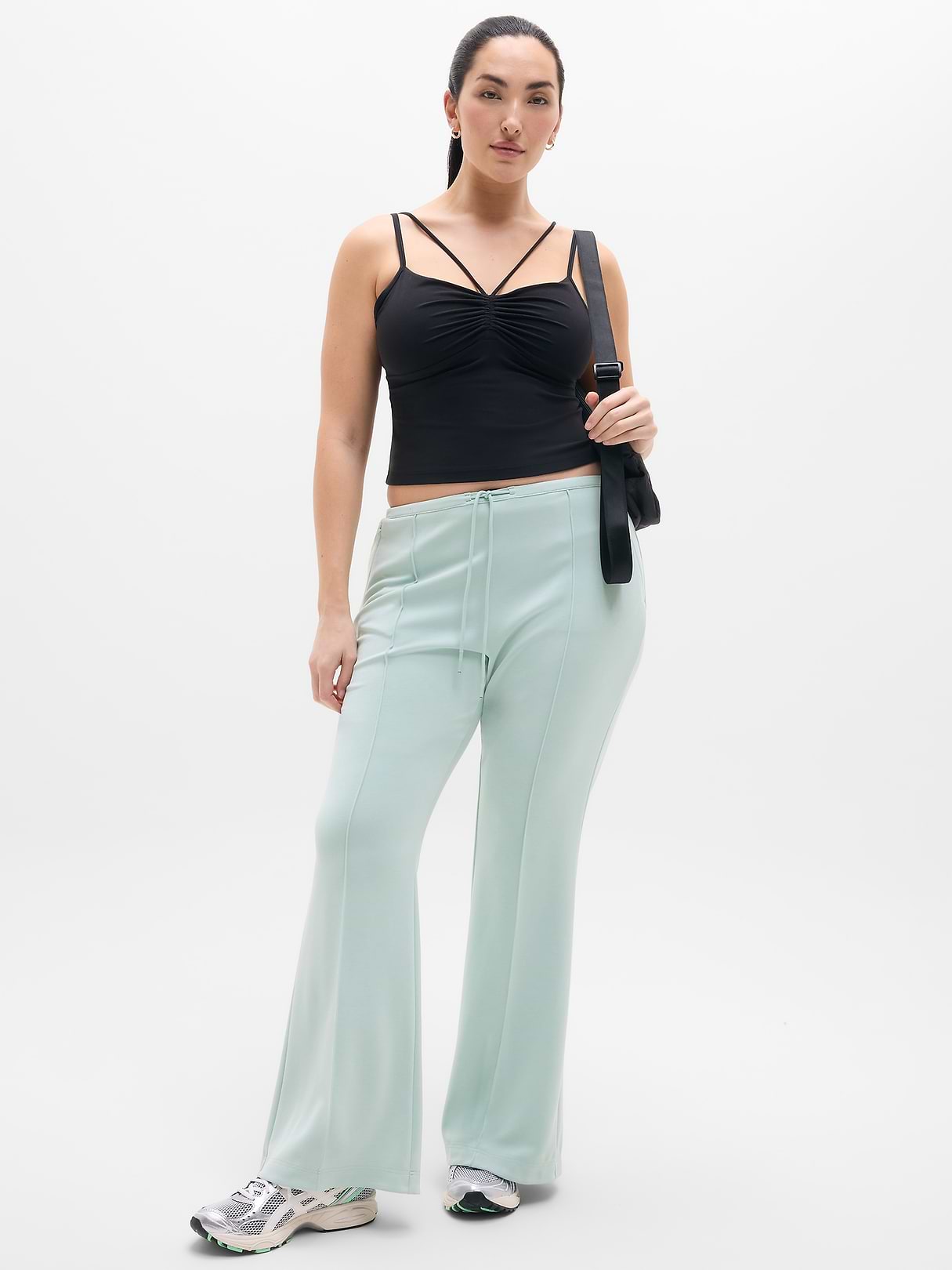Seasoft Pintuck Mid Rise Flare Pant | Athleta