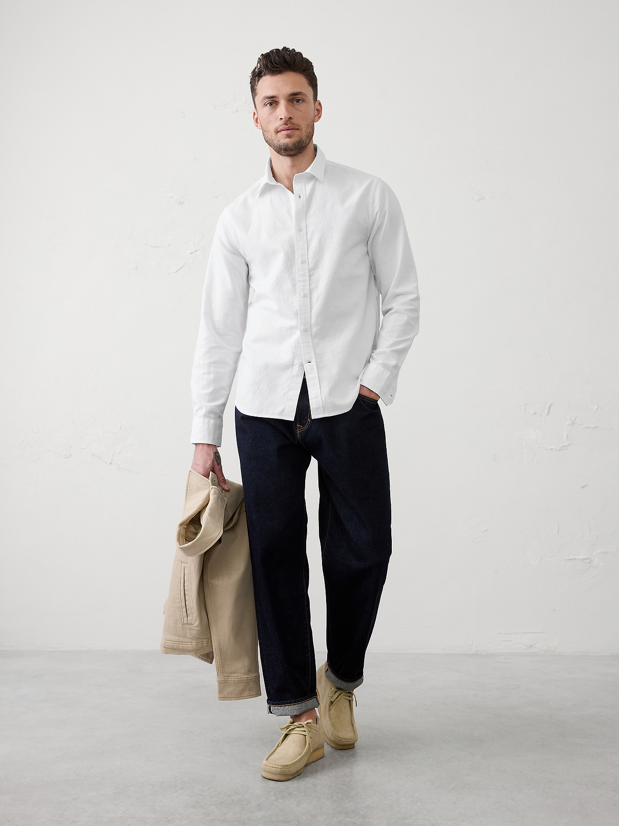 Slim-Fit Linen-Blend Shirt | Banana Republic Factory