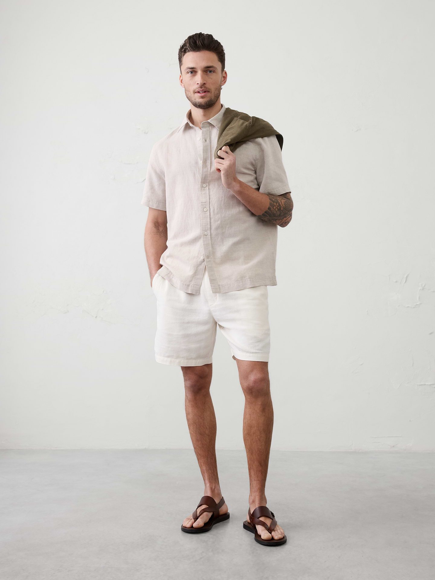 Image number 1 showing, Standard-Fit Linen-Blend Shirt