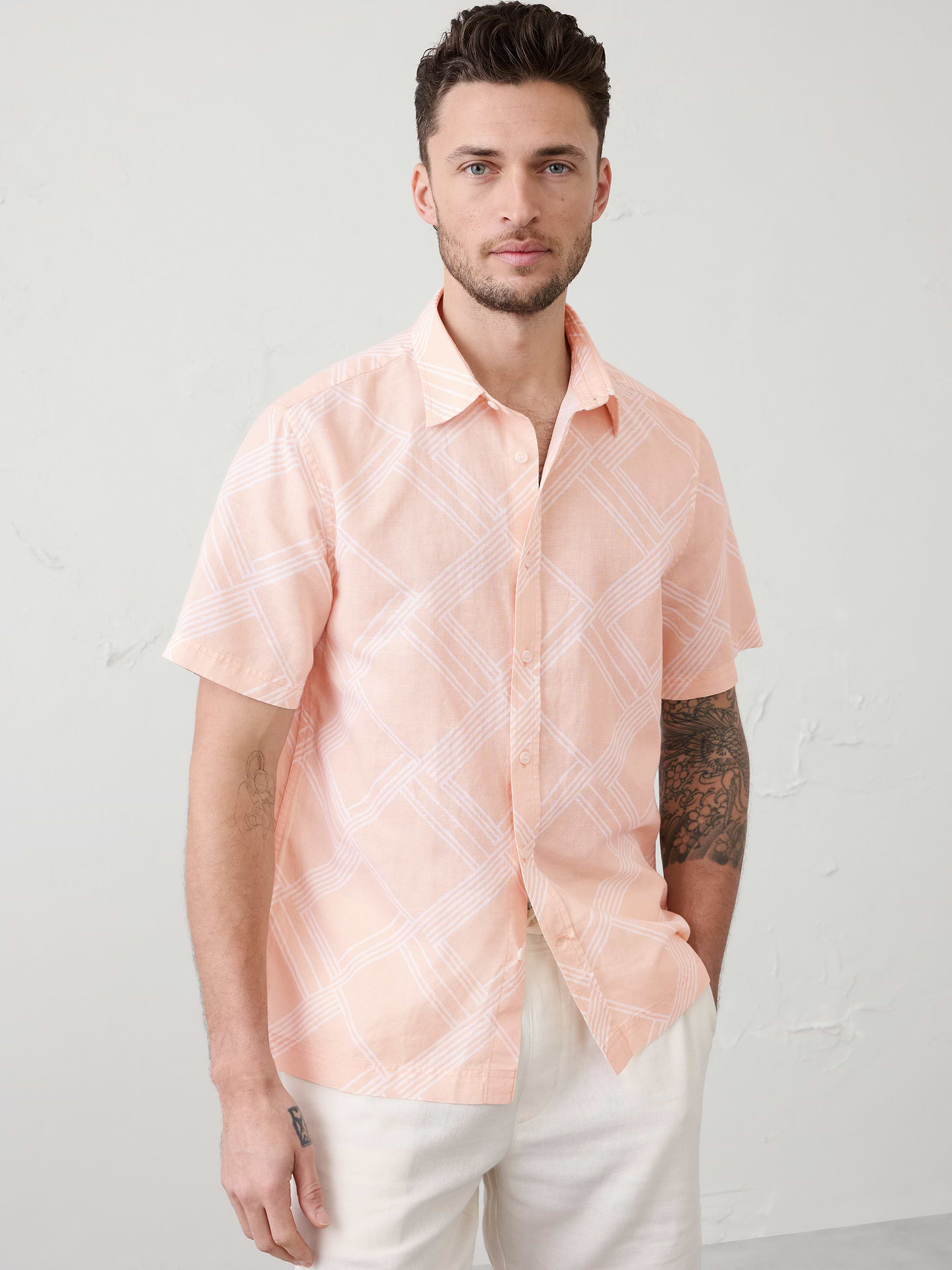 Image number 1 showing, Standard-Fit Linen-Blend Shirt