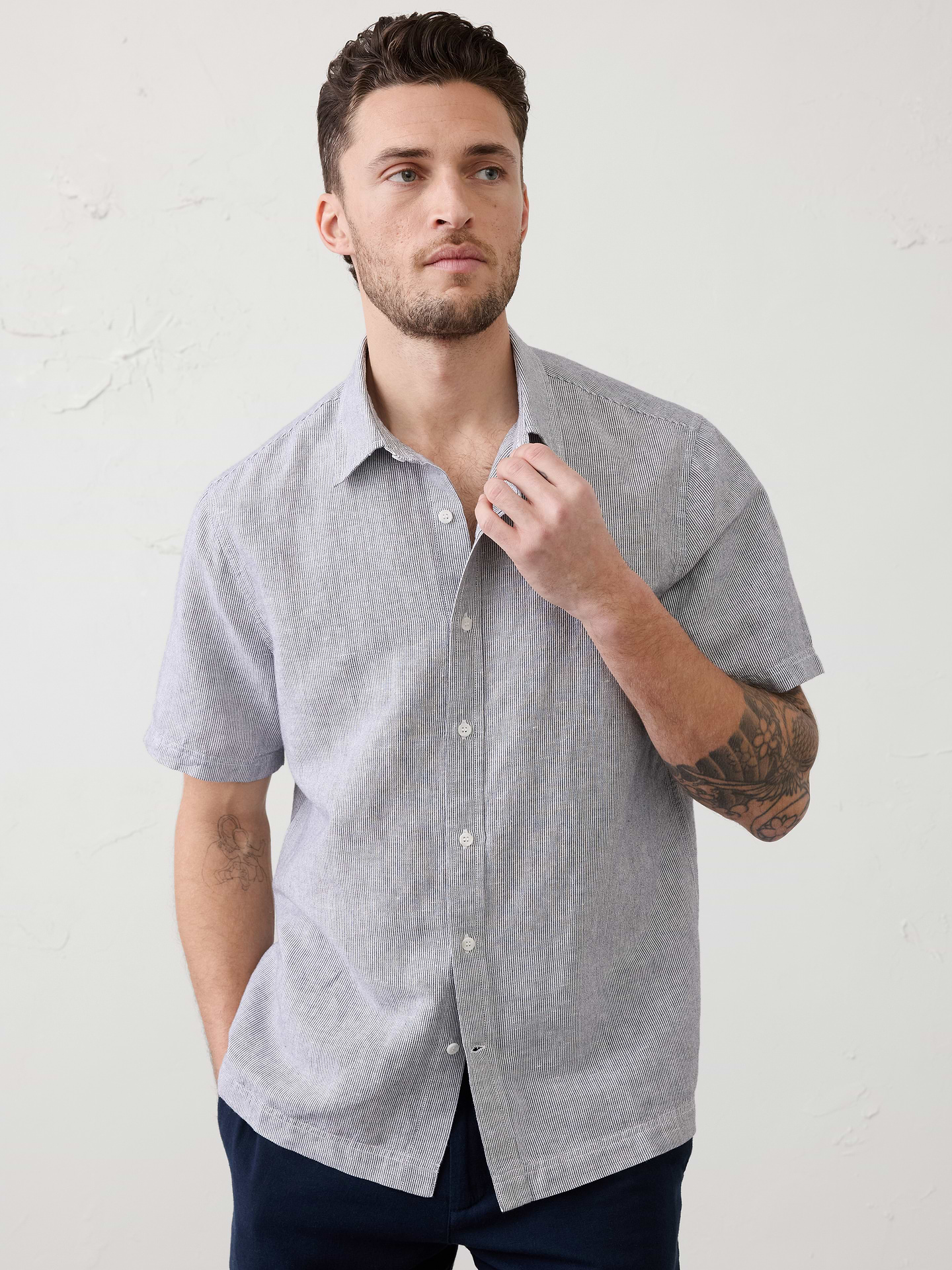 Image number 1 showing, Standard-Fit Linen-Blend Shirt