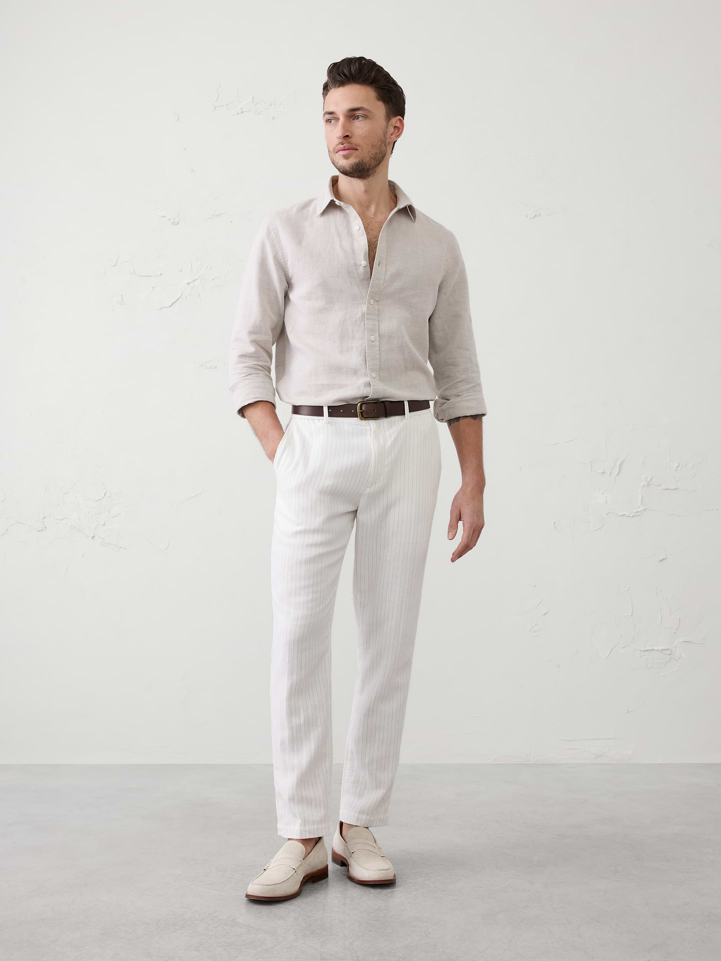 Image number 1 showing, Linen-Blend Pant