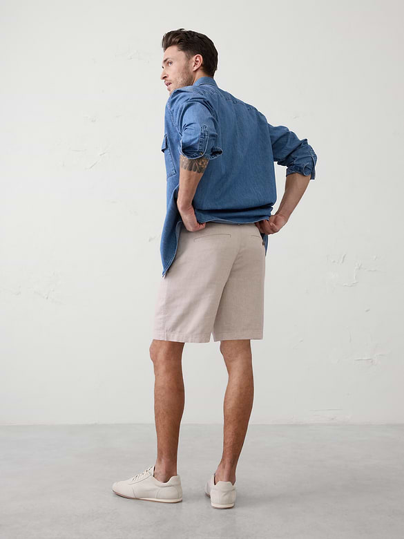 Standard-Fit 7" Linen-Blend Short