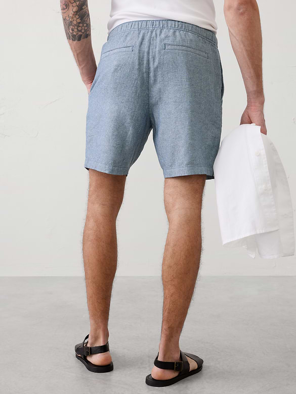 Standard-Fit 7" Linen-Blend Deck Short
