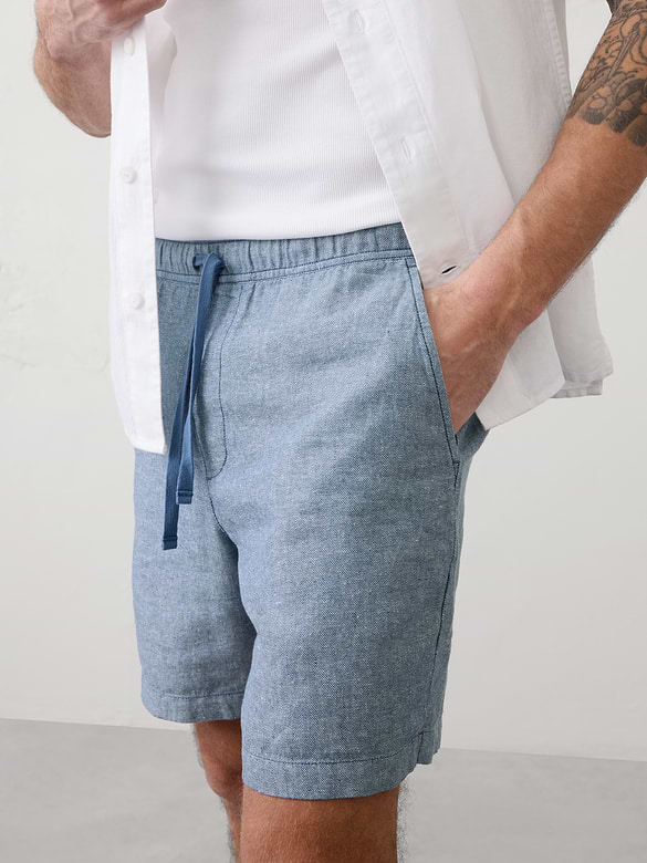 Standard-Fit 7" Linen-Blend Deck Short
