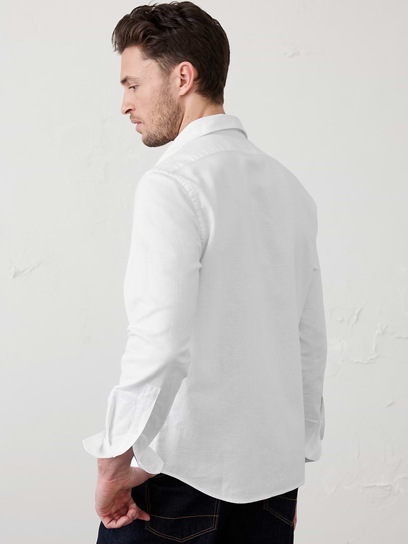 Slim-Fit Linen-Blend Shirt