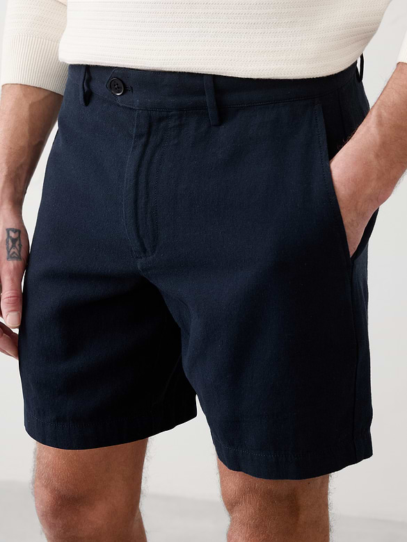 Standard-Fit 7" Linen-Blend Short