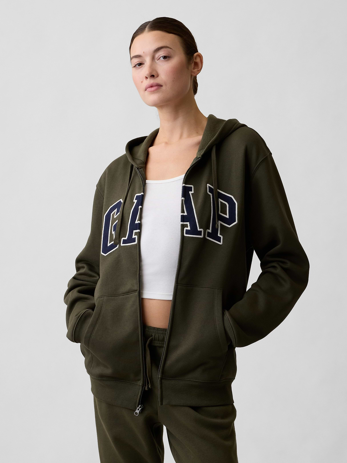 Adult Relaxed Gap Logo Zip Hoodie | Gap Factory