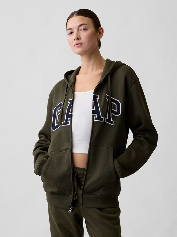 Adult Relaxed Gap Logo Zip Hoodie