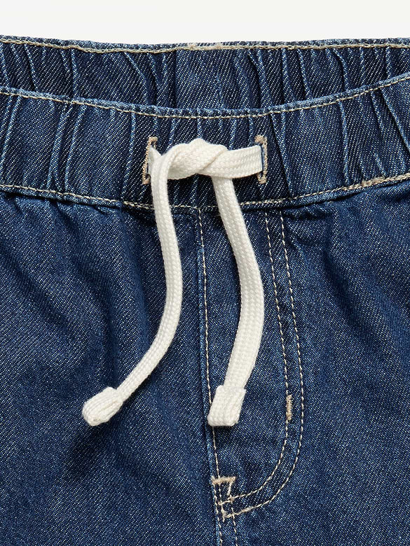 Above Knee Super Baggy Pull-On Jean Shorts for Boys