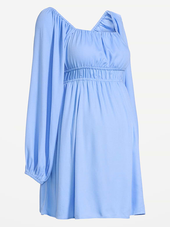 Maternity Long-Sleeve Fit & Flare Dress