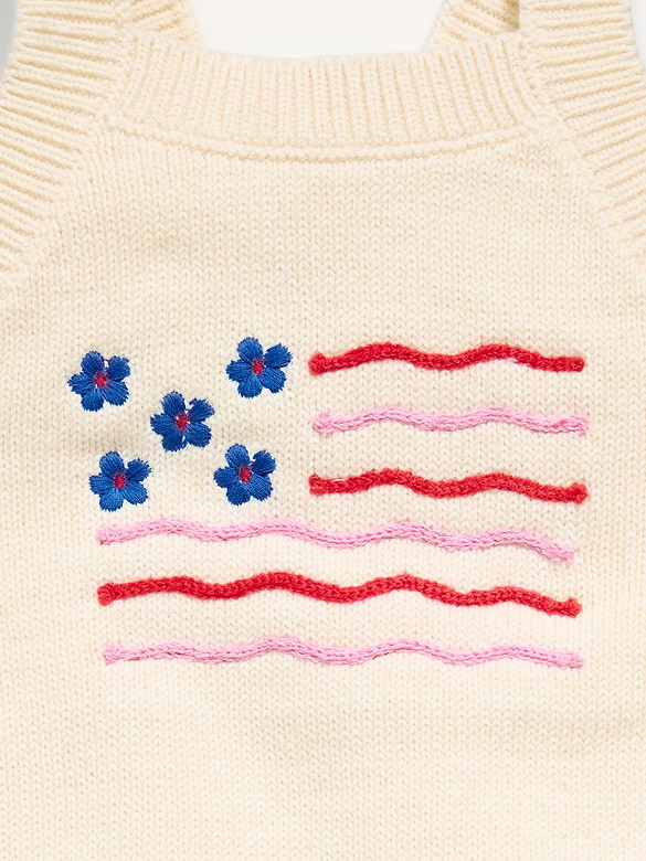 Sleeveless Sweater-Knit One-Piece Romper for Baby