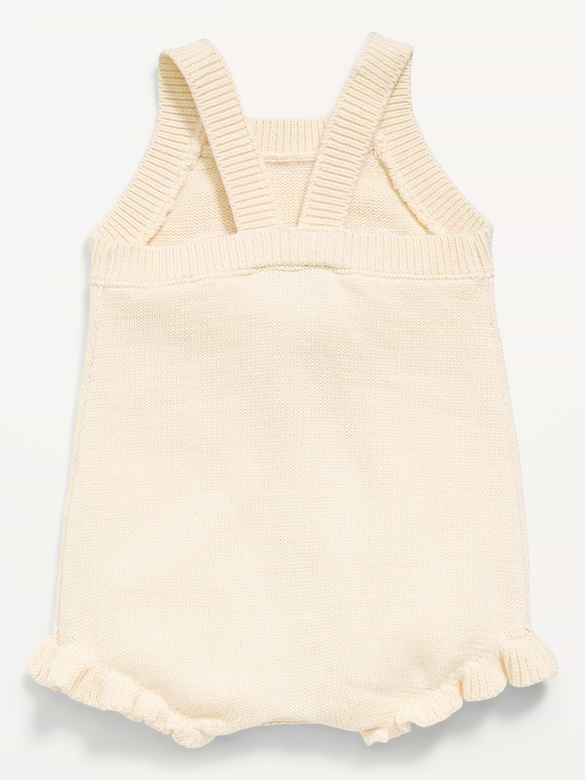 Sleeveless Sweater-Knit One-Piece Romper for Baby