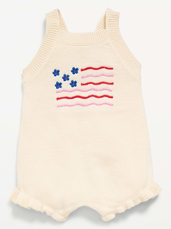Sleeveless Sweater-Knit One-Piece Romper for Baby