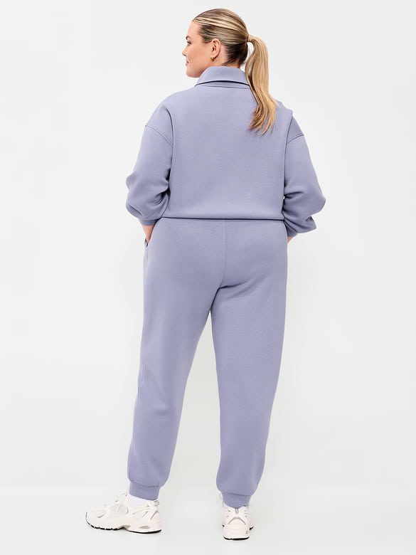Pantalon de jogging en molleton raffiné à taille haute
