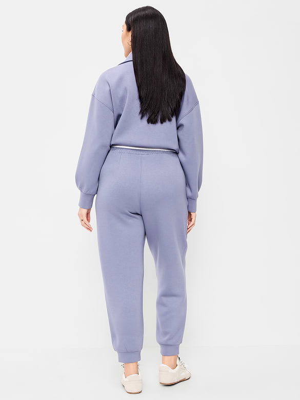Pantalon de jogging en molleton raffiné à taille haute