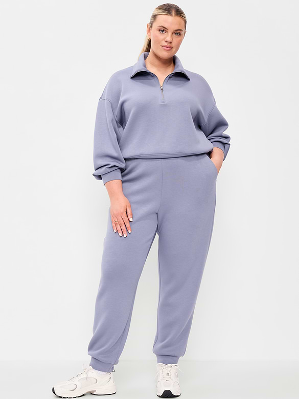 Pantalon de jogging en molleton raffiné à taille haute