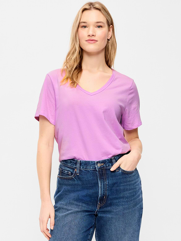 T-shirt passe-partout à encolure en V
