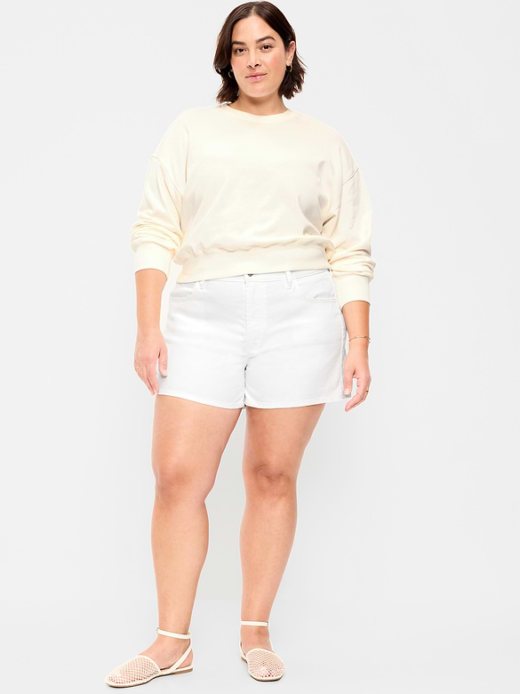 Short Wow en denim à taille haute, entrejambe de 10 cm