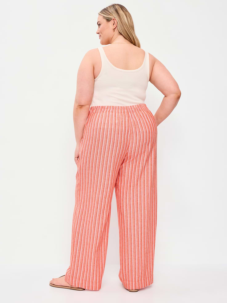 Image number 9 showing, High-Waisted Linen-Blend Super Wide-Leg Pants