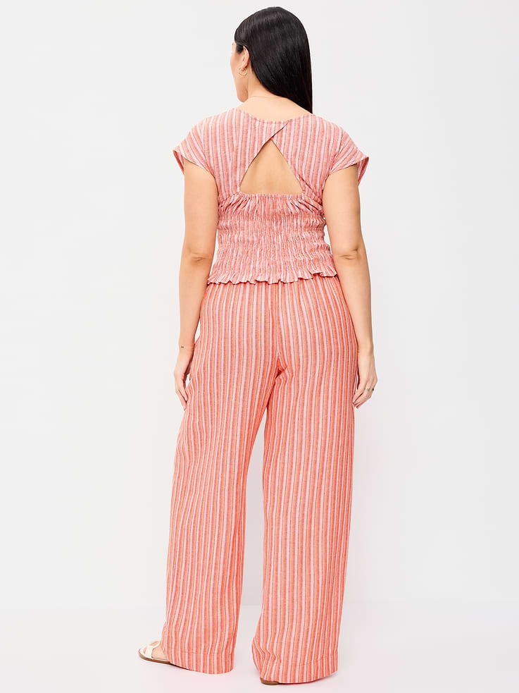 Image number 7 showing, High-Waisted Linen-Blend Super Wide-Leg Pants