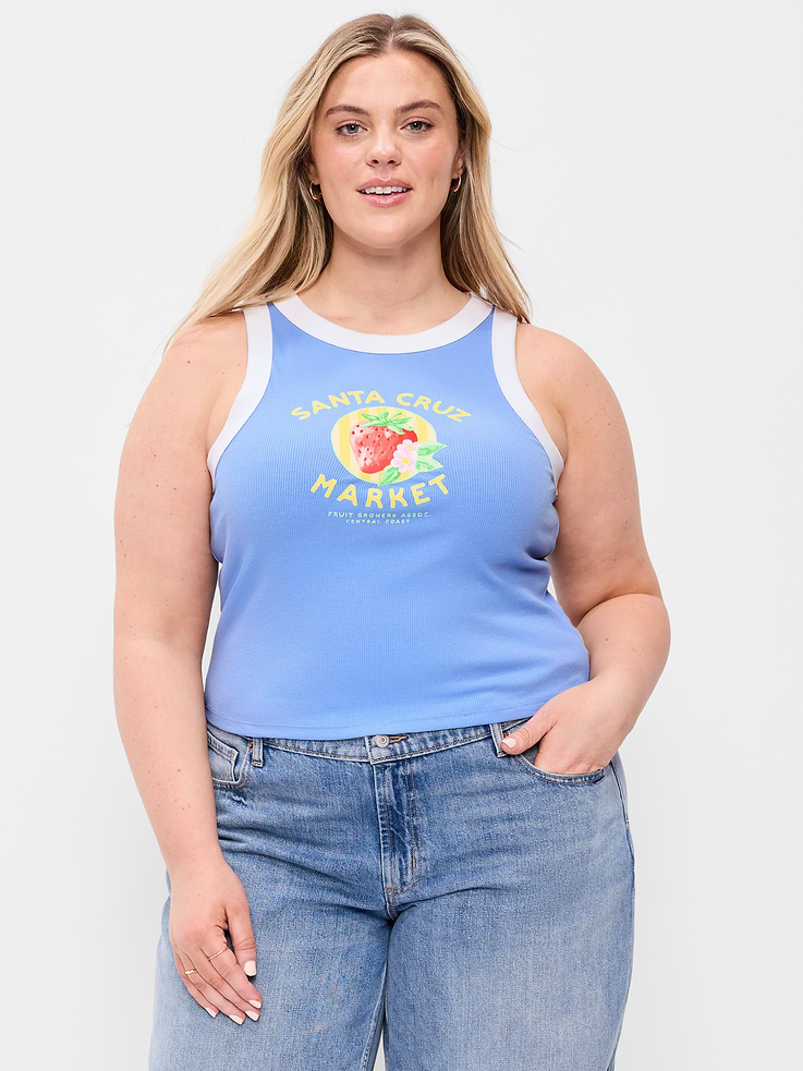 L'image numéro 8 présente Camisole courte moulante à imprimé