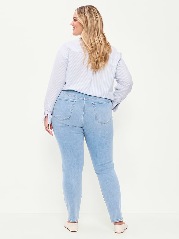 High-Waisted Slim Jeans