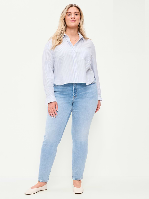 High-Waisted Slim Jeans