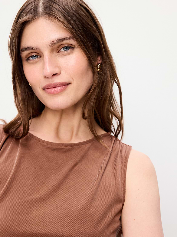 Sleeveless Draped Midi Dress