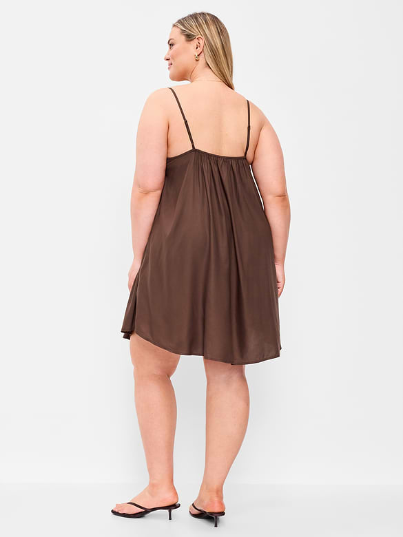 Ruffle-Trim Asymmetrical Mini Dress