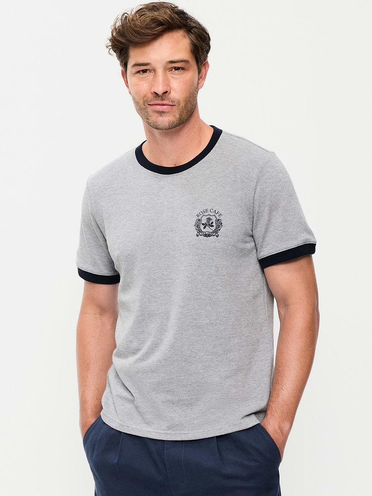L'image numéro 1 présente T-shirt ras du cou en piqué