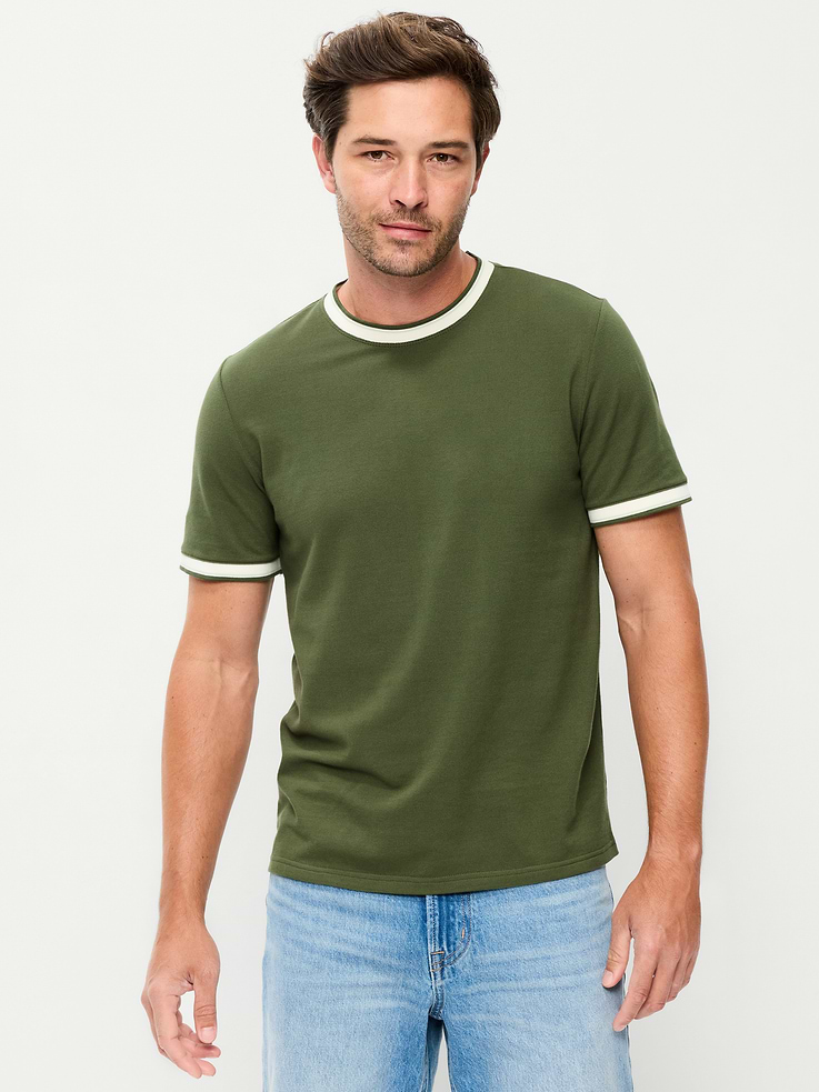 Image number 1 showing, Crew-Neck Pique T-Shirt