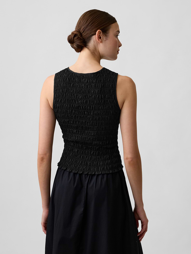 Image number 2 showing, Smocked Sleeveless Boatneck Top